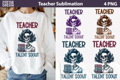 Retro Teacher Skull Sublimation | Funny Quotes Teacher Product Image 1