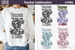Retro Teacher Skull Sublimation | Funny Quotes Teacher Product Image 1