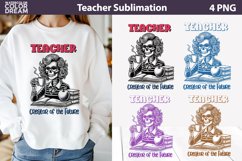 Retro Teacher Skull Sublimation | Funny Quotes Teacher Product Image 1