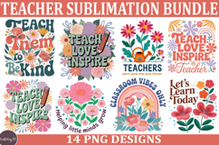Teacher Sublimation Bundle, Teacher png Product Image 1