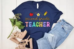Second Grade Teacher Sublimation PNG I Teacher Shirt PNG Product Image 2