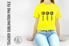 Teach Love Inspire png file are great for creating shirts for teacher, mugs, stickers, prints and signs using sublimation printing.