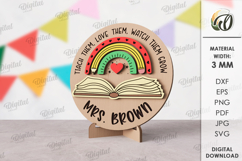 Teacher Table Decor Laser Cut. Personalized Stand Decor SVG Product Image 1
