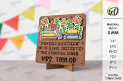 Teacher Table Decor Laser Cut. Personalized Stand Decor SVG Product Image 1