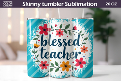 Teacher Tumbler Wrap | Teacher Appreciation Sublimation Product Image 1