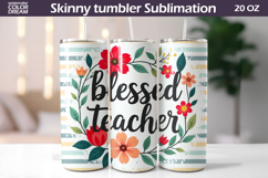 Teacher Tumbler Wrap | Teacher Appreciation Sublimation Product Image 1