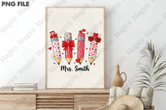 Teacher Valentine Coquette Pencil Png Product Image 3