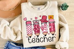 Teacher Valentine Png, Teacher Heart Pencil Png, Teacher PNG Product Image 1