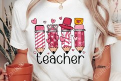 Teacher Valentine Png, Teacher Heart Pencil Png, Teacher PNG Product Image 3