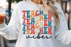 Teacher Vibes SVG, RetroTeacher SVG Product Image 1