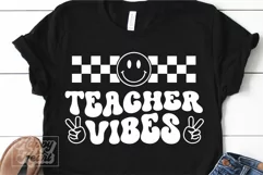 Teacher Vibes SVG - Retro Teacher Quote SVG - Teach Love Product Image 2