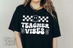 Teacher Vibes SVG - Retro Teacher Quote SVG - Teach Love Product Image 1