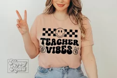 Teacher Vibes SVG - Retro Teacher Quote SVG - Teach Love Product Image 4