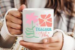 Teacher Vibes SVG | Boho Teacher SVG | Teacher Floral PNG Product Image 2