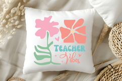 Teacher Vibes SVG | Boho Teacher SVG | Teacher Floral PNG Product Image 4