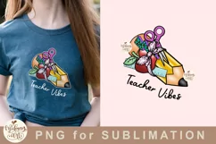 Teacher Vibes PNG, digital download, sublimation designs Product Image 1