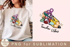 Teacher Vibes PNG, digital download, sublimation designs Product Image 2