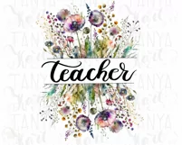 Wildflower Teacher Png Digital Download Sublimation Designs Product Image 7