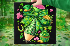 Teacher Pencil St Patrick's Day PNG, Lucky Teacher PNG Product Image 7