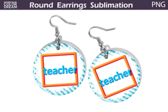 Teacher Round Earrings | Teacher Earrings Product Image 1