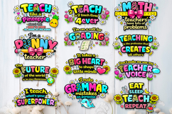 20 Colorful Teacher PNG Designs | Funny Teacher Sublimations Product Image 3