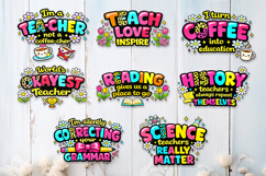20 Colorful Teacher PNG Designs | Funny Teacher Sublimations Product Image 2