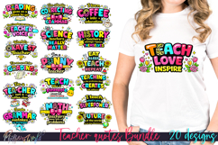 20 Colorful Teacher PNG Designs | Funny Teacher Sublimations Product Image 1