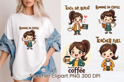 Coffee teacher sublimation | Sarcastic quote teacher clipart Product Image 1