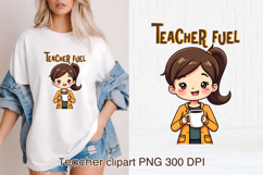 Coffee teacher sublimation | Sarcastic quote teacher clipart Product Image 1