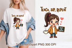 Coffee teacher sublimation | Sarcastic quote teacher clipart Product Image 1