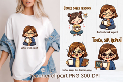 Coffee teacher sublimation | Sarcastic quote teacher clipart Product Image 1