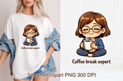 Coffee teacher sublimation | Sarcastic quote teacher clipart Product Image 1