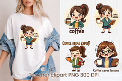 Coffee teacher sublimation | Sarcastic quote teacher clipart Product Image 1
