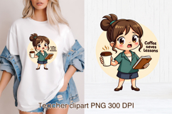 Coffee teacher sublimation | Sarcastic quote teacher clipart Product Image 1