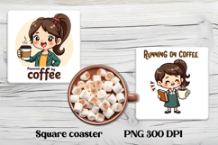 Coffee teacher square coaster | Sarcastic teacher coaster Product Image 1