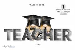 Teacher Gnomes PNG, watercolor teacher gonks sublimation Product Image 1