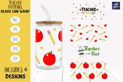 Teacher Glass Wrap Bundle | Teacher Libbey Glass Can Wrap Product Image 1