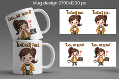 Funny coffee teacher mug wrap | Sarcastic quotes teacher mug Product Image 1