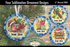 Teacher Christmas Ornament Designs PNG File | Add Name Product Image 1