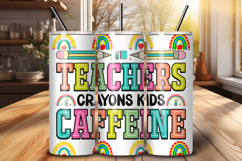 Teacher Crayons 20 oz Tumbler Wrap PNG Sublimation Design Product Image 1