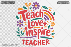 Teacher Boho Floral SVG PNG Sublimation Product Image 1