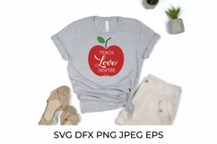 Teach love inspire lettering SVG. Teachers Day quote. Product Image 2
