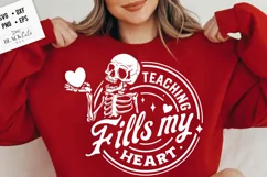 Teaching fills my heart svg, Teacher Valentine svg Product Image 2