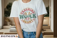 Teaching is a Work of Heart SVG, Teacher T-shirt Design Product Image 3