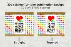 Teacher Appreciation 20 oz Skinny Tumbler Sublimation PNG Product Image 2