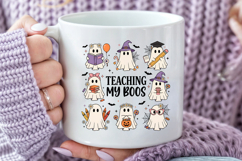 Teaching My Boos Halloween PNG, Teacher Cute Ghost Design Product Image 5
