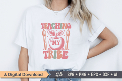 Teaching My Tribe SVG File | Back to School Retro SVG Product Image 2