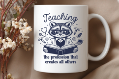 Teaching Profession SVG - Funny Raccoon Teacher PNG Design Product Image 3