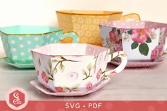 Teacup and Saucer Favour SVG and PDF Templates Product Image 4
