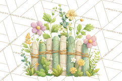 Teacup Garden Clipart, Spring Mini World Png, Tiny Animal Product Image 2